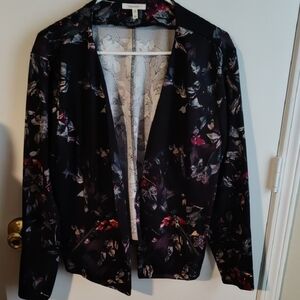 Maurices Black Blazer Elegant Floral Suit Jacket